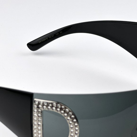 D&G DG2298B 05/87 Sunglasses Black Dark Grey Rimless Pillow Women - Picture 6 of 8